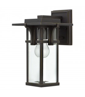 Manhattan 1 Light Outdoor Small Wall Lantern Light Oil Rubbed Bronze IP44 E27-1