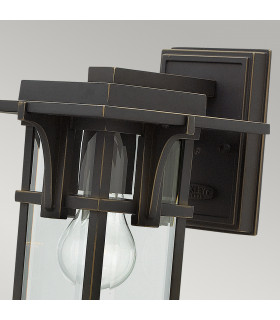 Manhattan 1 Light Outdoor Small Wall Lantern Light Oil Rubbed Bronze IP44 E27-2