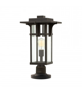 Manhattan 1 Light Outdoor Pedestal Light Oil Rubbed Bronze IP44 E27-1