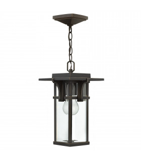 Manhattan 1 Light Outdoor Ceiling Chain Lantern Oil Rubbed Bronze E27-1