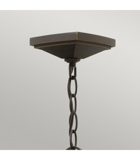 Manhattan 1 Light Outdoor Ceiling Chain Lantern Oil Rubbed Bronze E27-2