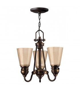 Mayflower Multi Arm Chandelier 3 Light Olde Bronze Finish E27-1