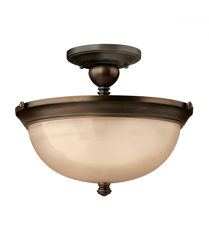 Mayflower 3 Light Semi Flush Ceiling Light Olde Bronze E27-1