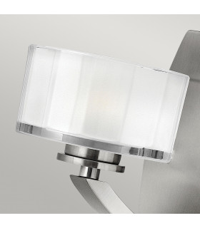 Meridian 1 Light Wall Light Brushed Nickel Glass Shade G9-2