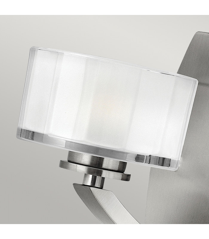 Meridian 1 Light Wall Light Brushed Nickel Glass Shade G9-2