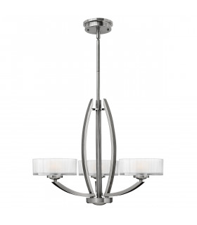 Meridian Multi Arm Chandelier 3 Light Brushed Nickel Finish G9