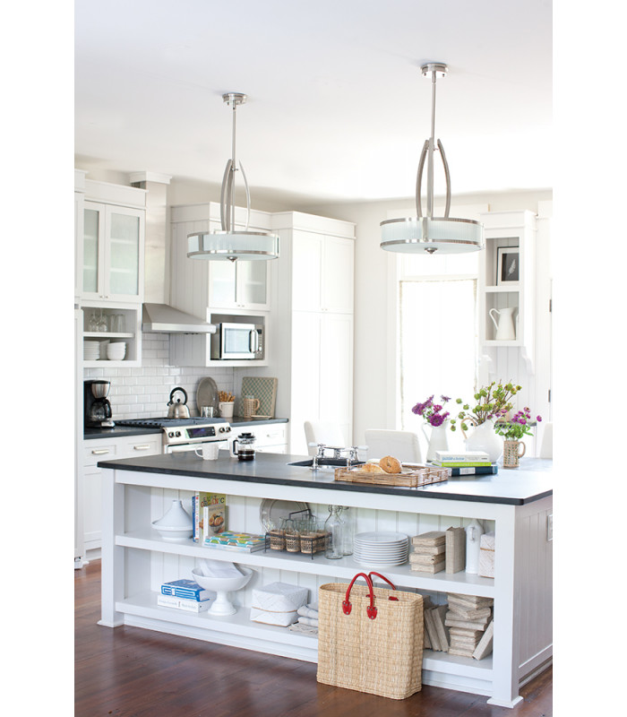 Meridian 3 Light Ceiling Pendant Brushed Nickel E27-2