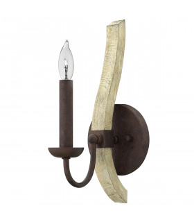 Middlefield 1 Light Indoor Candle Wall Light Iron Rust E14-1