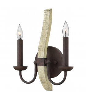 Middlefield 2 Light Indoor Candle Wall Light Iron Rust E14-1