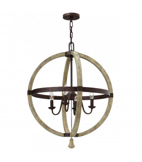 Middlefield Chandelier 4 Light Iron Rust Finish E14-1