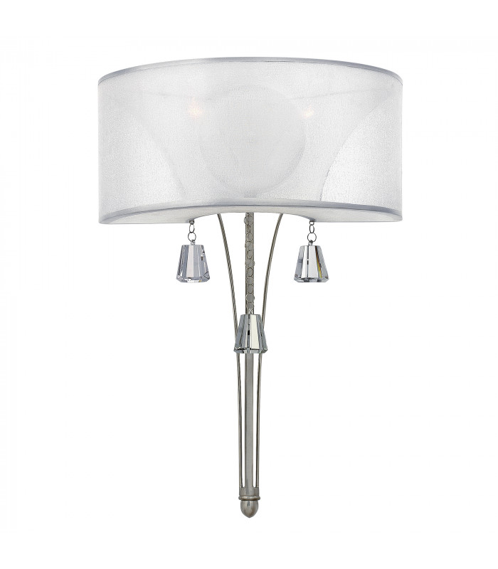 Mime 2 Light Indoor Wall Light Brushed Nickel E14