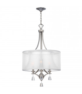 Mime 3 Light Multi Arm Ceiling Pendant Chandelier Brushed Nickel E14-1