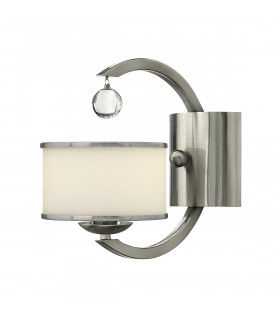 Monaco 1 Light Wall Light Brushed Nickel Glass Shade E14