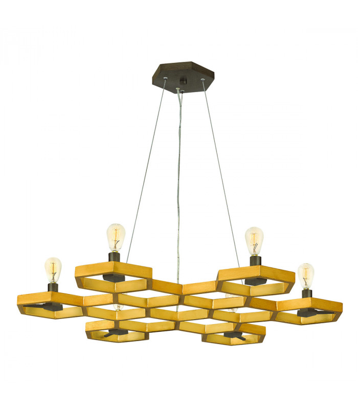 Moxie 6 Light Ceiling Pendant Chandelier Gold E14