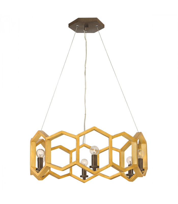Moxie 6 Light Ceiling Pendant Gold E14