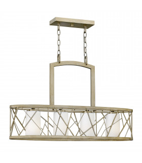 Nest 4 Light Ceiling Island Pendant Bar Chandelier Silver Leaf E27