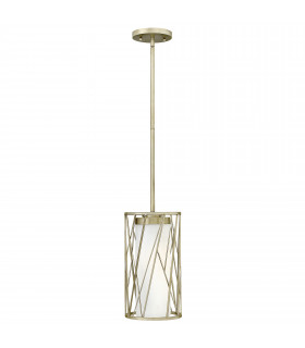 Nest 1 Light Ceiling Pendant Silver Leaf E27