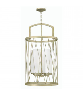 Nest 4 Light Ceiling Pendant Chandelier Silver Leaf E27