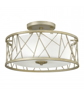 Nest 3 Light Semi Flush Ceiling Light Silver Leaf E27-1