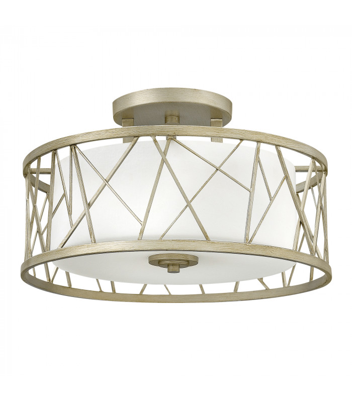 Nest 3 Light Semi Flush Ceiling Light Silver Leaf E27-1