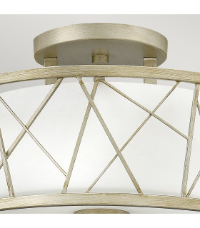 Nest 3 Light Semi Flush Ceiling Light Silver Leaf E27-2