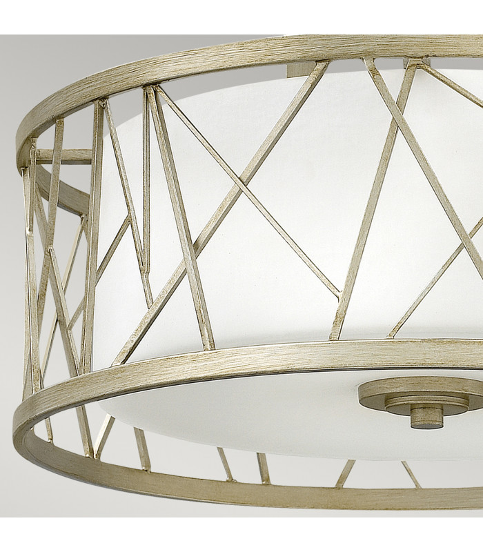 Nest 3 Light Semi Flush Ceiling Light Silver Leaf E27-4