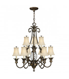 Plantation 10 Light Multi Arm Chandelier Pearl Bronze Finish E14