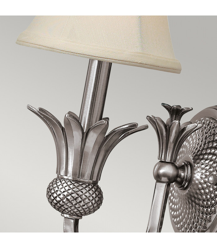 Plantation 1 Light Indoor Candle Wall Light Polished Antique Nickel E14-3