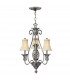 Plantation Multi Arm Chandelier 3 Light Polished Antique Nickel Finish E14-1