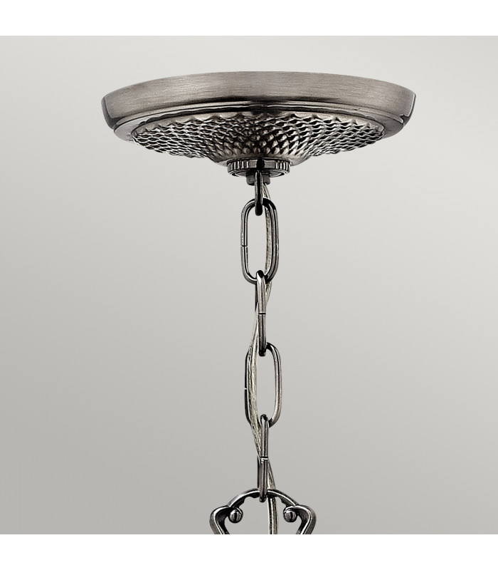 Plantation Multi Arm Chandelier 3 Light Polished Antique Nickel Finish E14-2