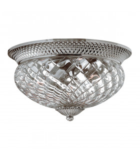 Plantation 3 Light Large Semi Flush Ceiling Light Polished Antique Nickel E27-1