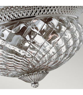 Plantation 3 Light Large Semi Flush Ceiling Light Polished Antique Nickel E27-2