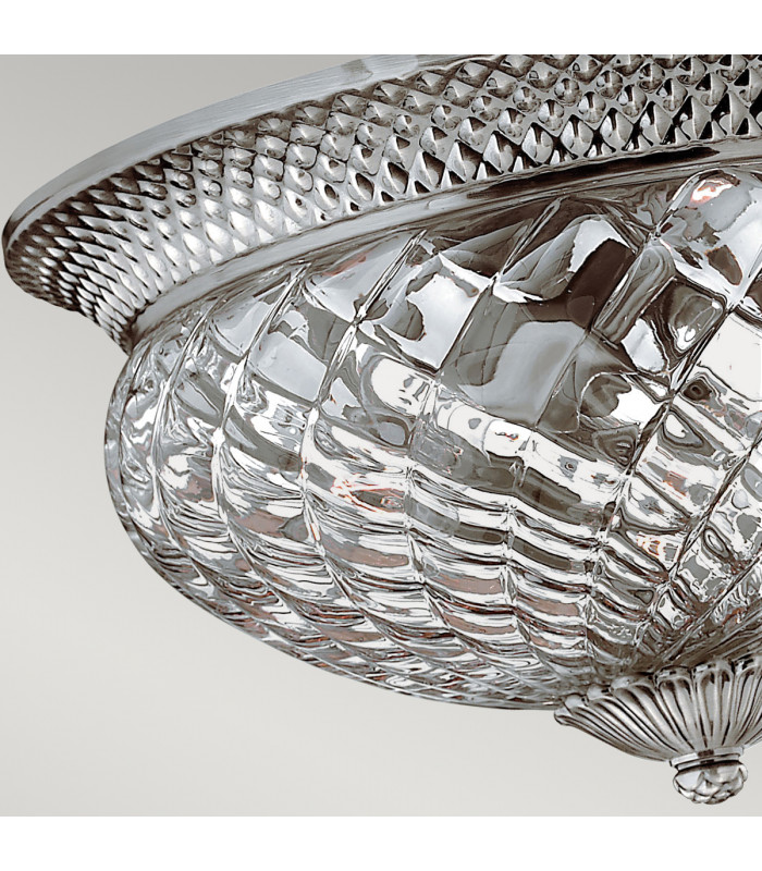 Plantation 3 Light Large Semi Flush Ceiling Light Polished Antique Nickel E27-3
