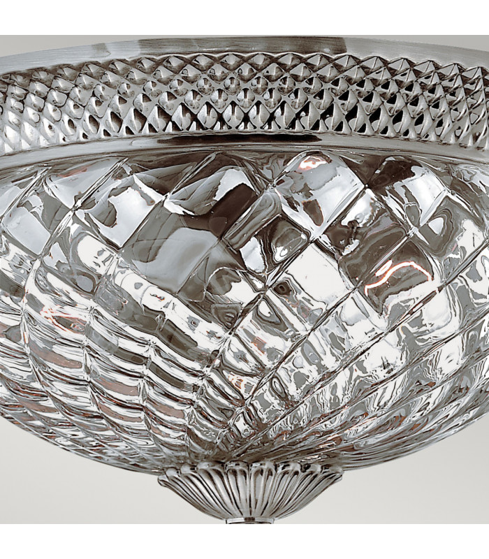 Plantation 3 Light Large Semi Flush Ceiling Light Polished Antique Nickel E27-4