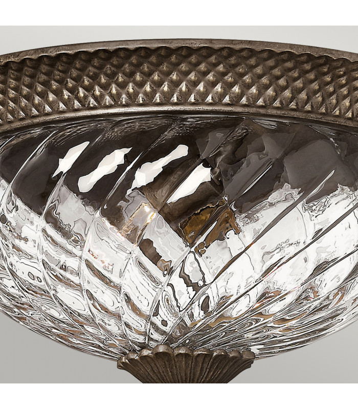 Plantation 3 Light Large Semi Flush Ceiling Light Pearl Bronze E27-3