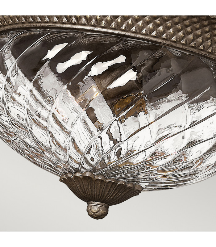 Plantation 3 Light Large Semi Flush Ceiling Light Pearl Bronze E27-4