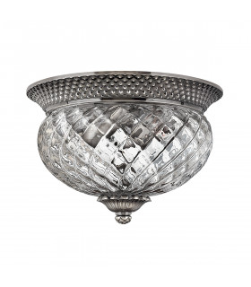 Plantation 2 Light Small Semi Flush Ceiling Light Polished Antique Nickel E27-1
