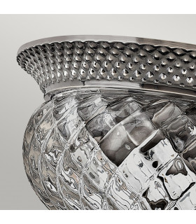 Plantation 2 Light Small Semi Flush Ceiling Light Polished Antique Nickel E27-2