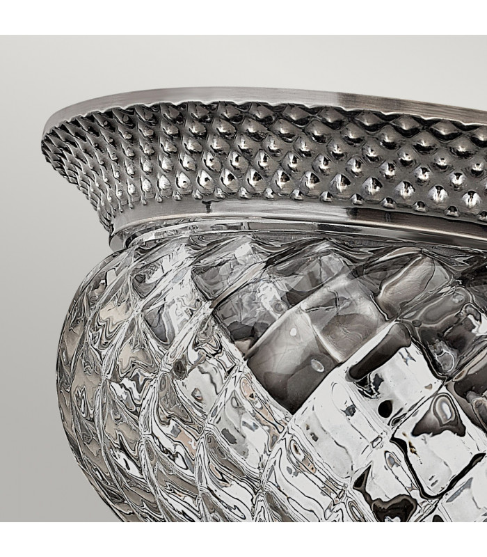 Plantation 2 Light Small Semi Flush Ceiling Light Polished Antique Nickel E27-2