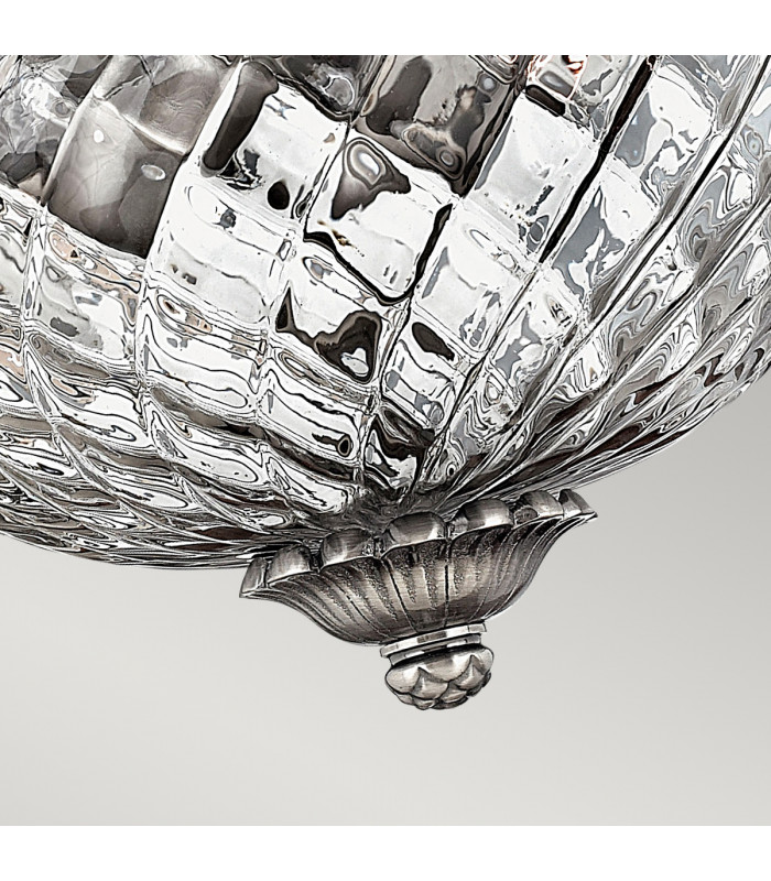 Plantation 2 Light Small Semi Flush Ceiling Light Polished Antique Nickel E27-3