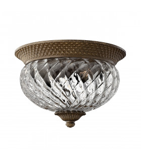 Plantation 2 Light Small Semi Flush Ceiling Light Pearl Bronze E27-1
