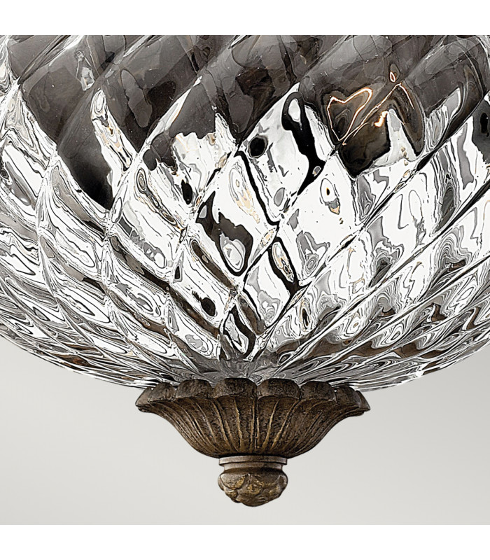 Plantation 2 Light Small Semi Flush Ceiling Light Pearl Bronze E27-3