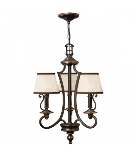 Plymouth Multi Arm Chandelier 3 Light Olde Bronze Finish E14-1