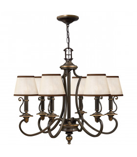 Plymouth 6 Light Multi Arm Chandelier Olde Bronze Finish E14-1