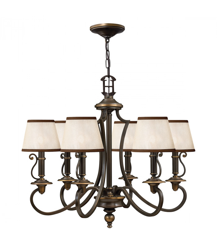 Plymouth 6 Light Multi Arm Chandelier Olde Bronze Finish E14-1
