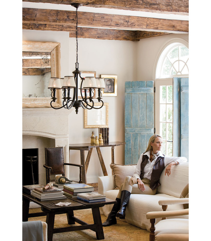 Plymouth 6 Light Multi Arm Chandelier Olde Bronze Finish E14-2