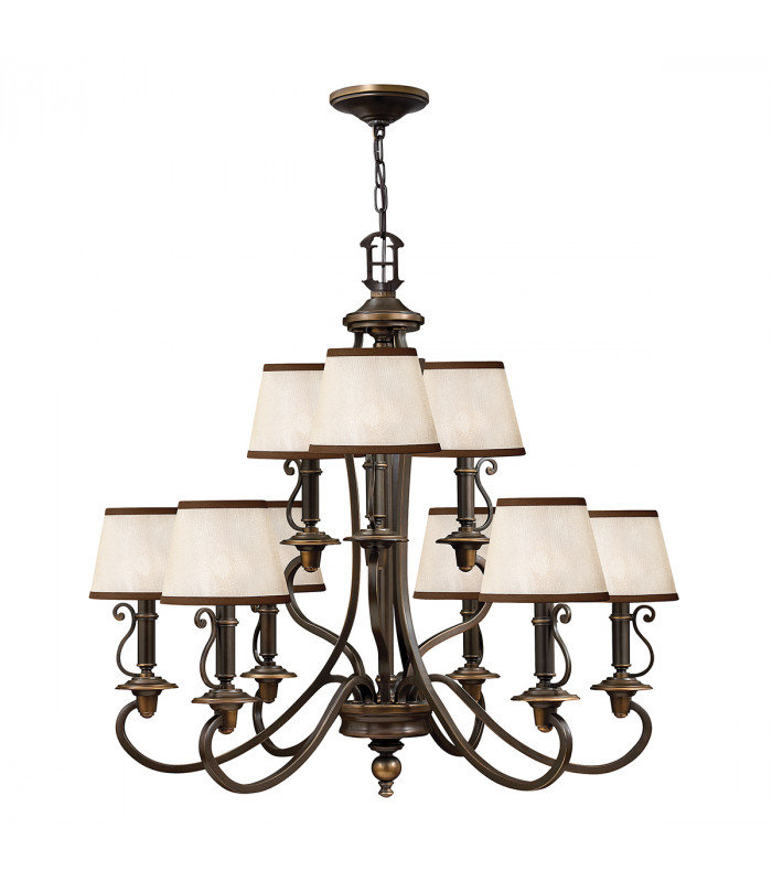 Plymouth 9 Light Multi Arm Chandelier Olde Bronze Finish E14-1
