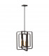 Quentin 4 Light Cage Ceiling Pendant Chandelier Bronze E14