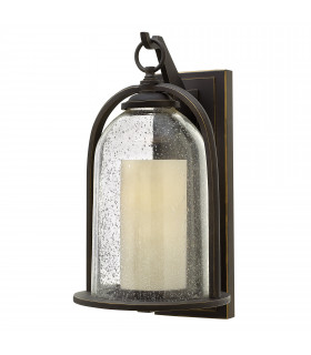 Quincy 1 Light Outdoor Medium Wall Lantern Light Oil Rubbed Bronze IP44 E27-1