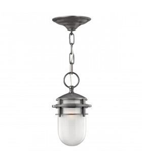 Reef 1 Light Outdoor Ceiling Chain Lantern Hematite E27